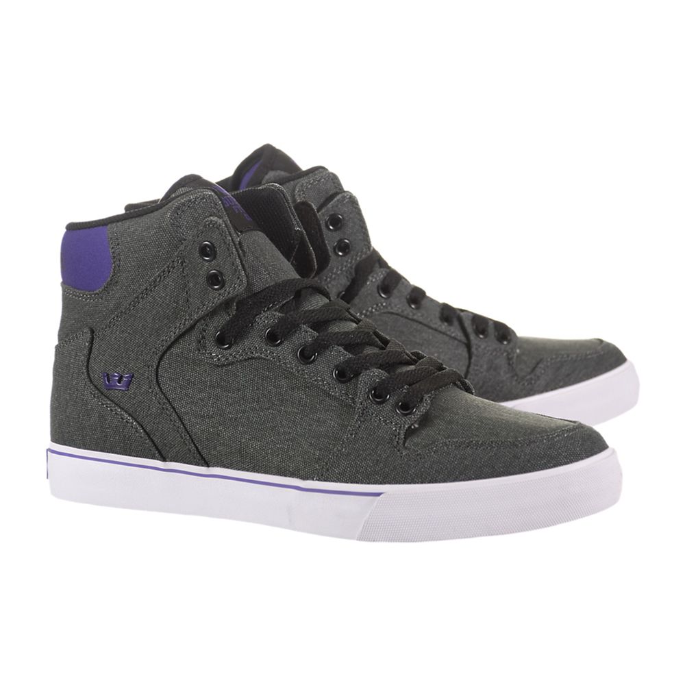 Baskets Montantes Supra Vaider Grise Violette Grey/Black/Purple-White Homme | DML-61322422